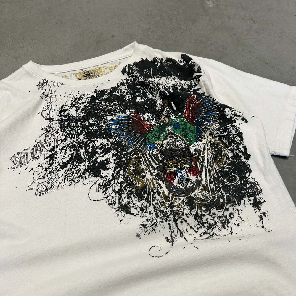 Franky Max Graphic Eagle and Shield Embroidered T-Shirt